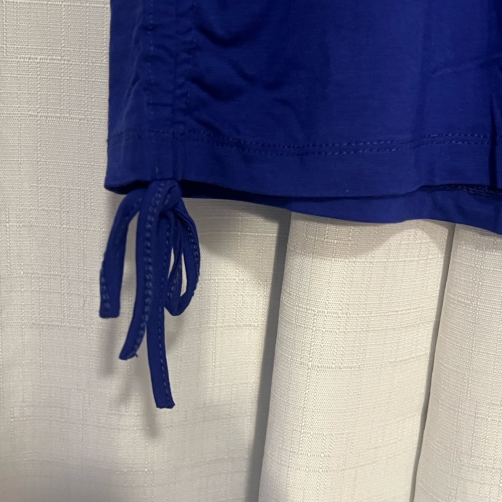 NWT BEBE Royal Blue Logo Long Sleeve Womens Top Large - Picture 5 of 11